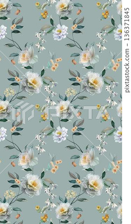 Delicate Pastel Floral Bear Bunny Panda Fruit Bird Kawaii Phone Wallpapers 136371845