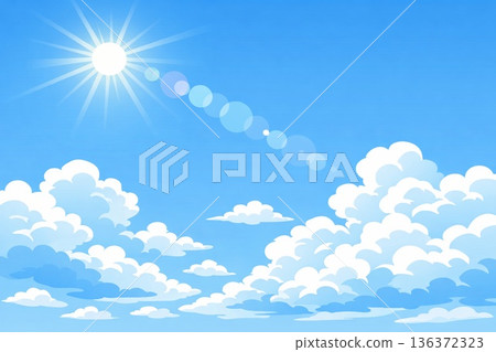 藍天白雲陽光向量圖 藍天白雲陽光向量圖 136372323