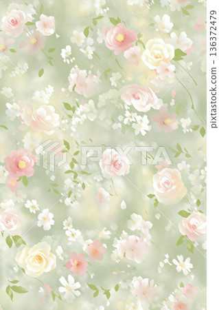 Delicate Pastel Floral Bear Bunny Panda Fruit Bird Kawaii Phone Wallpapers 136372479
