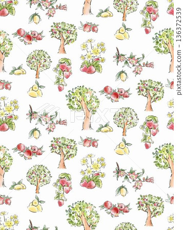 Delicate Pastel Floral Bear Bunny Panda Fruit Bird Kawaii Phone Wallpapers 136372539