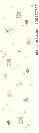 Delicate Pastel Floral Bear Bunny Panda Fruit Bird Kawaii Phone Wallpapers 136372747