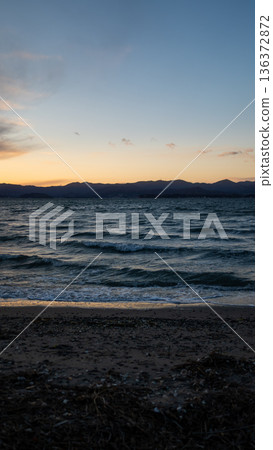 Sunset seen from the coast Sunset seen from the coast 136372872