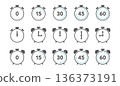 Clock and timer vector illustration set 136373191