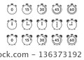 Clock and timer vector illustration set 136373192