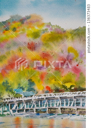 Arashiyama of autumn leaves Arashiyama of autumn leaves 136373483