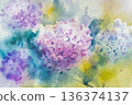 Hydrangea watercolor painting 136374137