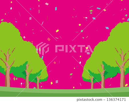 tree, nature, autumn, landscape, background, illustration, trees, plant, yellow, forest, tree, leaf 136374171