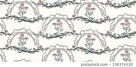 Beautiful Pastel Floral Polka Dot Watercolor Geometric Ornate Phone Wallpapers 136374320