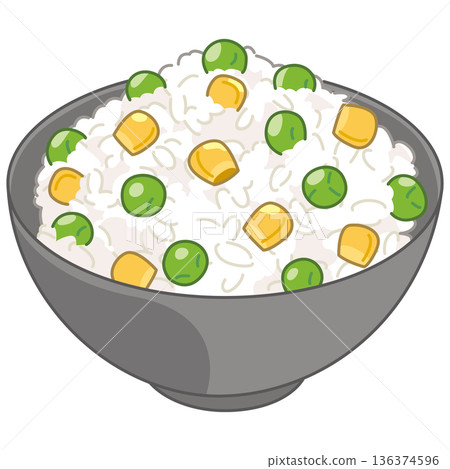 豌豆和玉米煮飯的示意圖 豌豆和玉米煮飯的示意圖 136374596