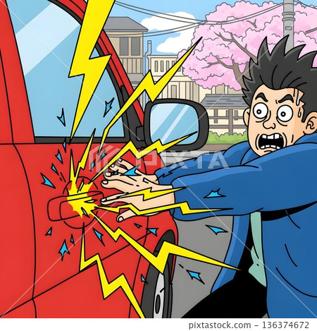 Car door static electricity Car door static electricity 136374672