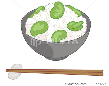 蠶豆飯示意圖（附圖筷子和筷架） 136374724