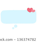 Handwritten downward-facing rectangular speech bubble (heart, blue) 136374782
