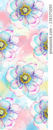 Dreamy Pastel Watercolor Floral Blossom Garden Landscape Elegant Phone Wallpapers 136375095