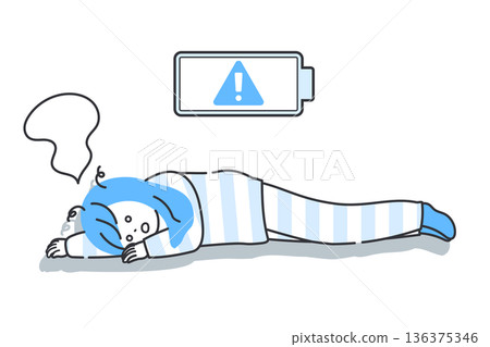 一個精疲力竭的女人,電池沒電了 一個精疲力竭的女人,電池沒電了 136375346