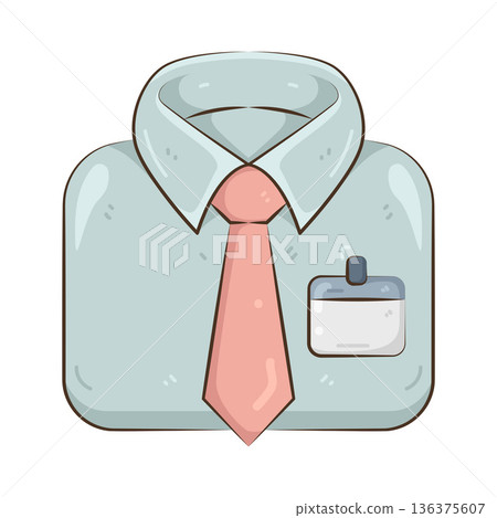 Illustration of shirt and tie 136375607