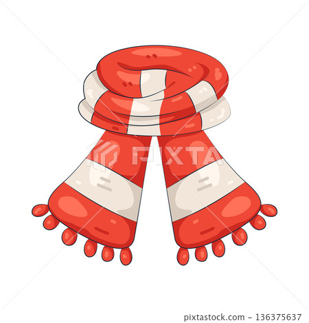 Illustration of Christmas scarf Illustration of Christmas scarf 136375637