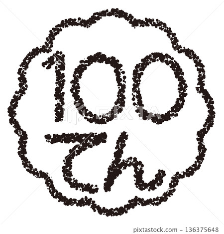 Crayon material, hand-drawn stamp-style letters, 100 points Crayon material, hand-drawn stamp-style letters, 100 points 136375648