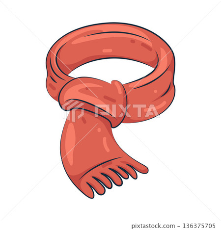 Illustration of winter scarf 136375705