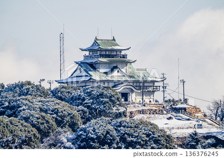 Snow scene of Komaki mountain castle Snow scene of Komaki mountain castle 136376245