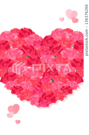 Mother's Day heart-shaped carnation transparent background_vertical Mother's Day heart-shaped carnation transparent background_vertical 136376266