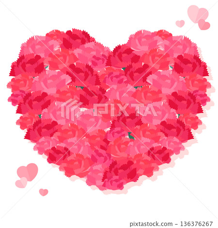 Mother's Day heart-shaped carnation transparent background_square Mother's Day heart-shaped carnation transparent background_square 136376267