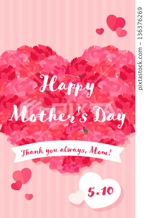 Mother's Day heart-shaped carnation frame_vertical Mother's Day heart-shaped carnation frame_vertical 136376269