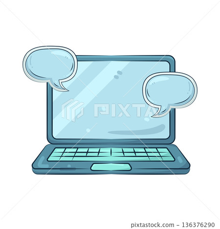 Illustration of Laptop chat Illustration of Laptop chat 136376290