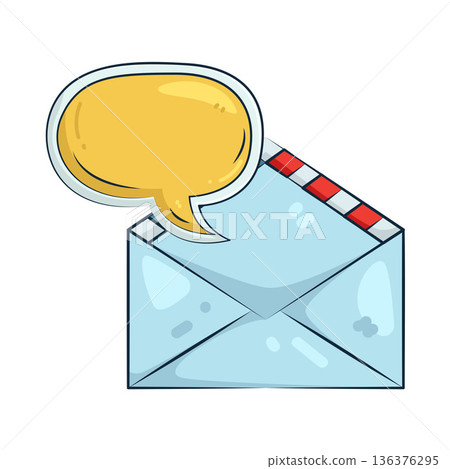 Illustration of open envelope 136376295