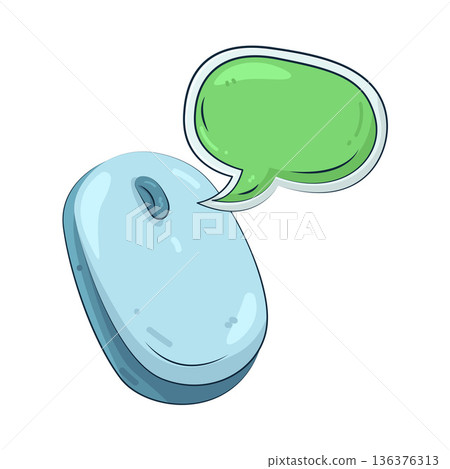 Illustration of mouse with speech bubble 136376313