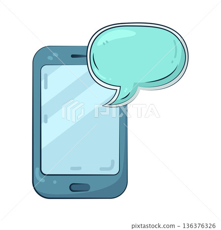 Illustration of Mobile chat 136376326