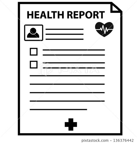 Health report icon. Clinical diagnosis and medical record symbol. Medical Report sign. flat style. 136376442