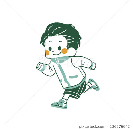 Smiling boy running - 4 colors 136376642
