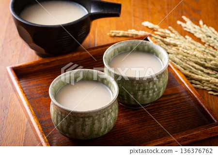 Drinking amazake 136376762