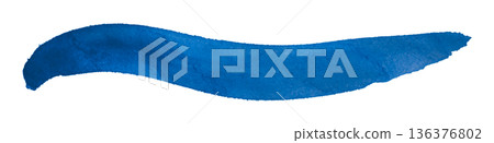 blue watercolor background. Artistic hand paint. Isolated on transparent background. 136376802