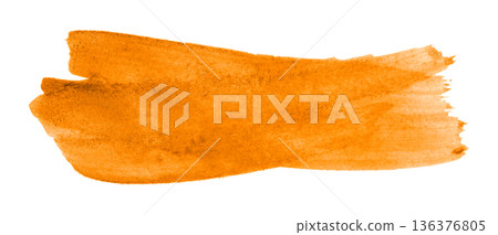 orange watercolor background. Artistic hand paint. Isolated on transparent background. 136376805