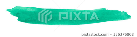 green watercolor background. Artistic hand paint. Isolated on transparent background. 136376808