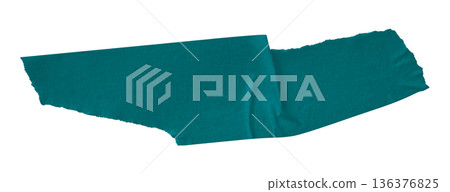 green crumpled torn tape isolated on transparent background. 136376825
