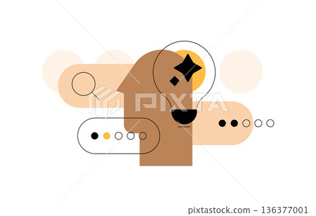 AI, chatbot and generative models. Flat illustration 136377001