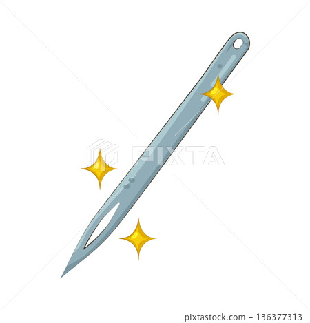 Illustration of sewing needle 136377313