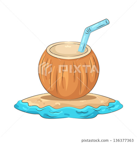 Illustration of coconut drink Illustration of coconut drink 136377363
