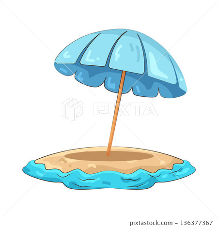 Illustration of beach umbrella Illustration of beach umbrella 136377367