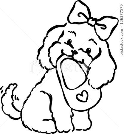 Cozy home happy cavoodle dog outline bite slipper drawn Cozy home happy cavoodle dog outline bite slipper drawn 136377579