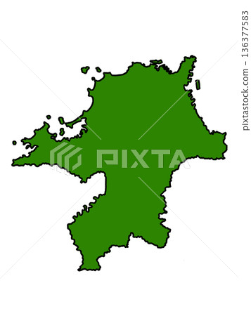 福岡縣地圖（綠色邊框） 136377583
