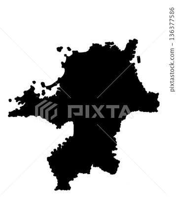 福岡縣地圖（輪廓圖） 136377586
