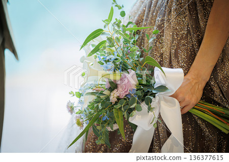 Entrance scene image material with father at wedding hall Virgin Road Entrance scene image material with father at wedding hall Virgin Road 136377615