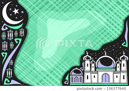 Vector greeting card for Muslim Holidays 136377640