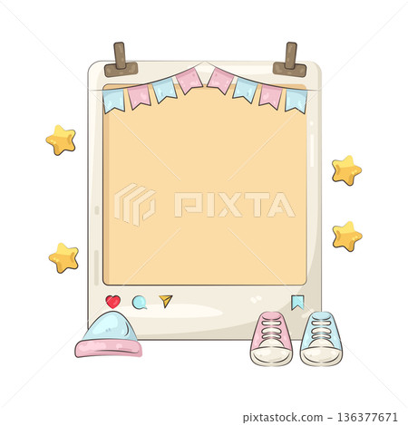 Illustration of gender reveal post frame 136377671