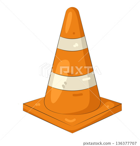 Illustration of traffic cone 136377707