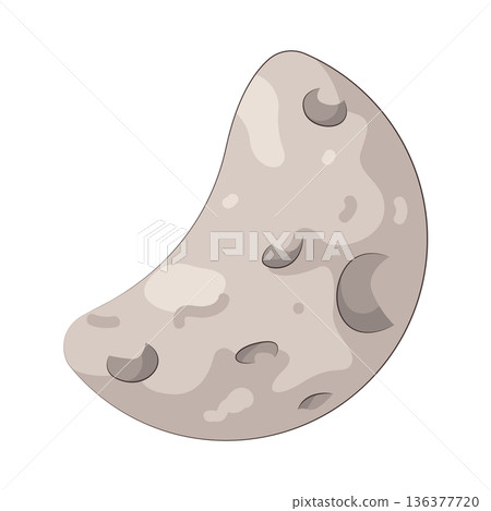 Illustration of crescent moon 136377720