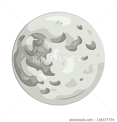 Illustration of full moon Illustration of full moon 136377734